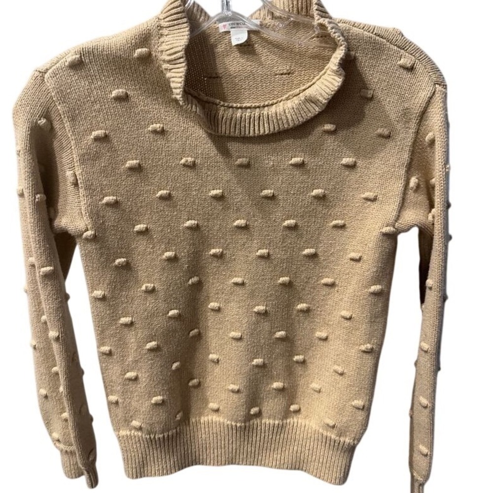 J. Crew Crewcuts Girls' ruffleneck bauble sweater tan size L (10-11)